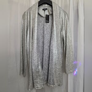 Torrid Shimmering Silver Knit Cardigan